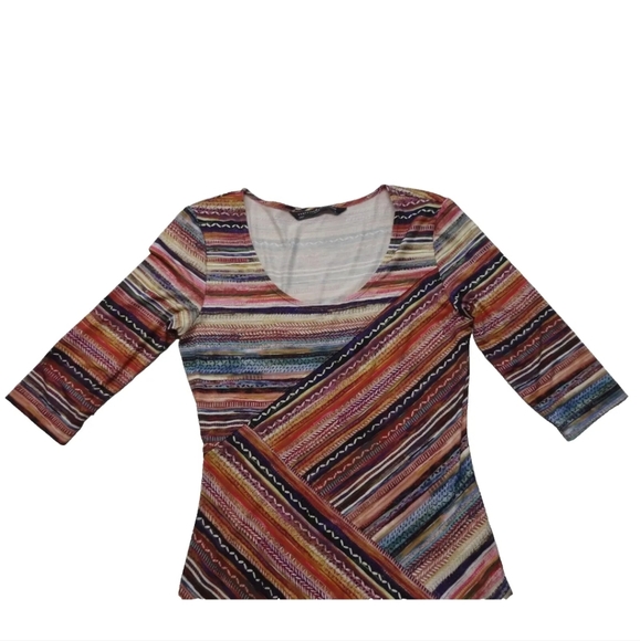 Peruvian Connection S Monserrato Maxi Long Viscose Stretch Dress Angled Slit - Picture 5 of 10